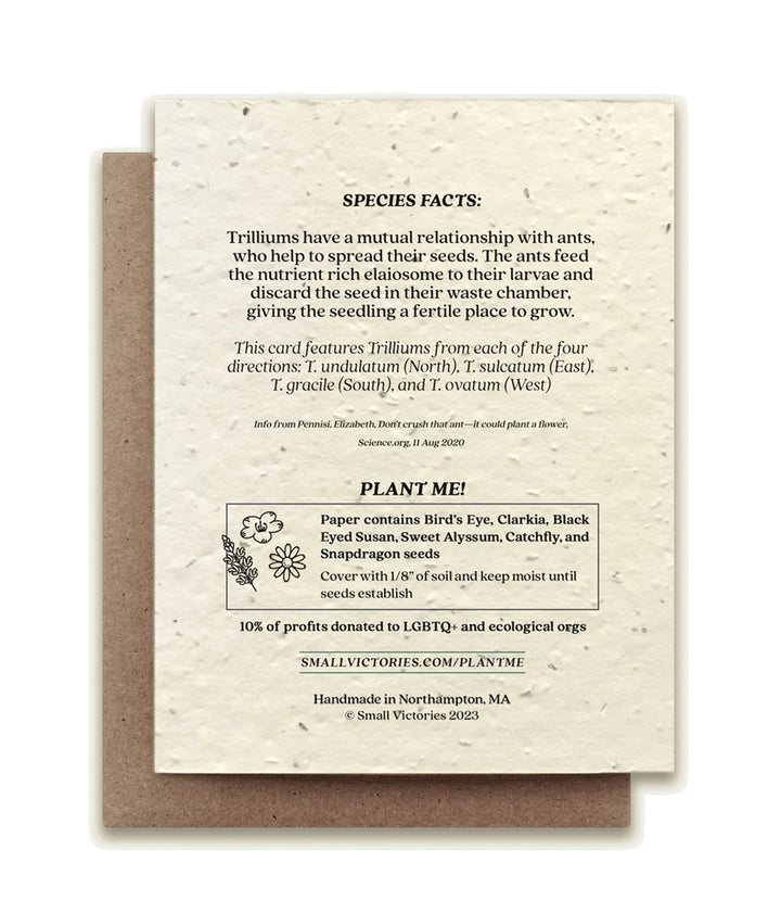 Trillium Compass Plantable Wildflower Seeded Greeting Card