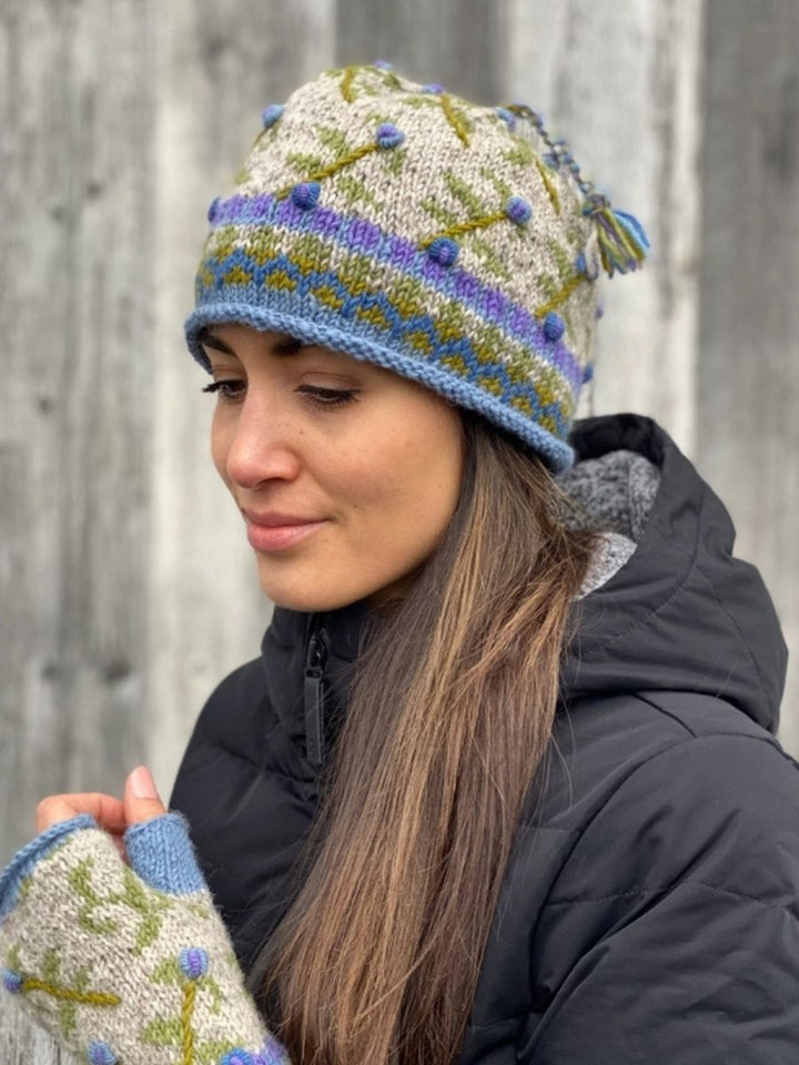 Verbier Floral Wool Knit Embroidered Hat