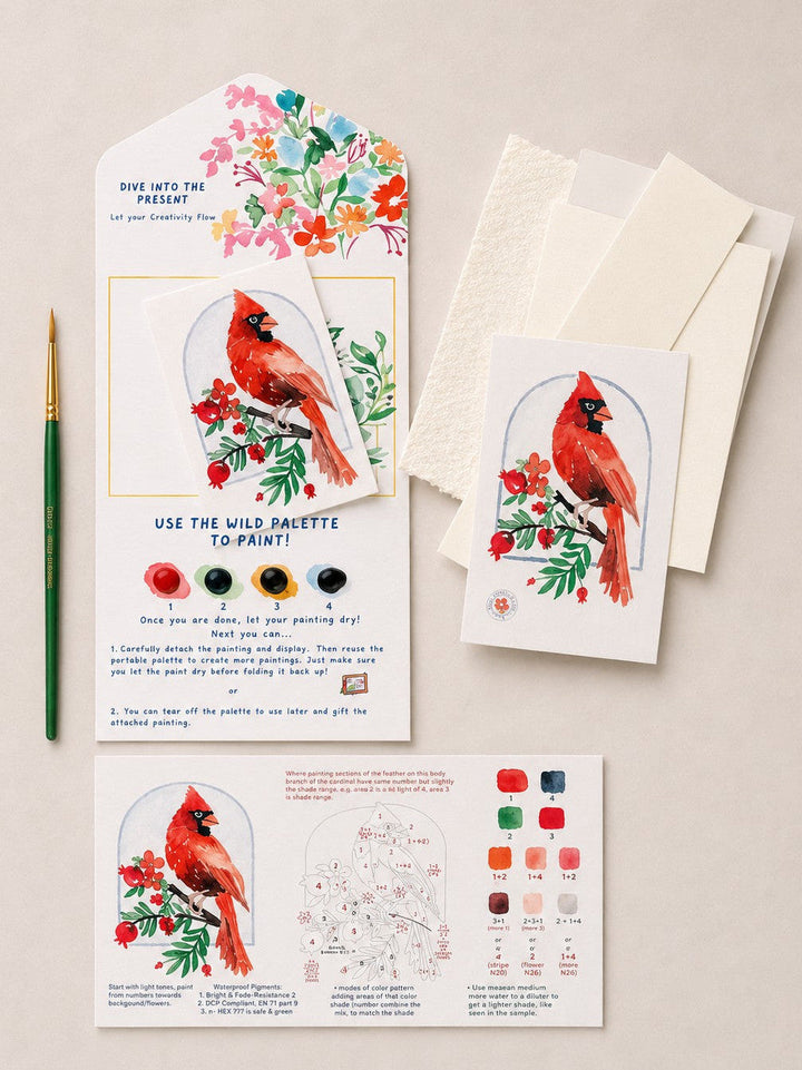 Winter Cardinal Watercolor Painting Kit