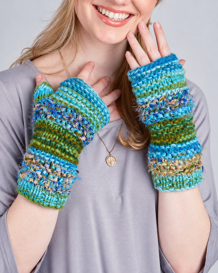 Joni Handknit Recycled Silk &amp; Wool Handwarmers