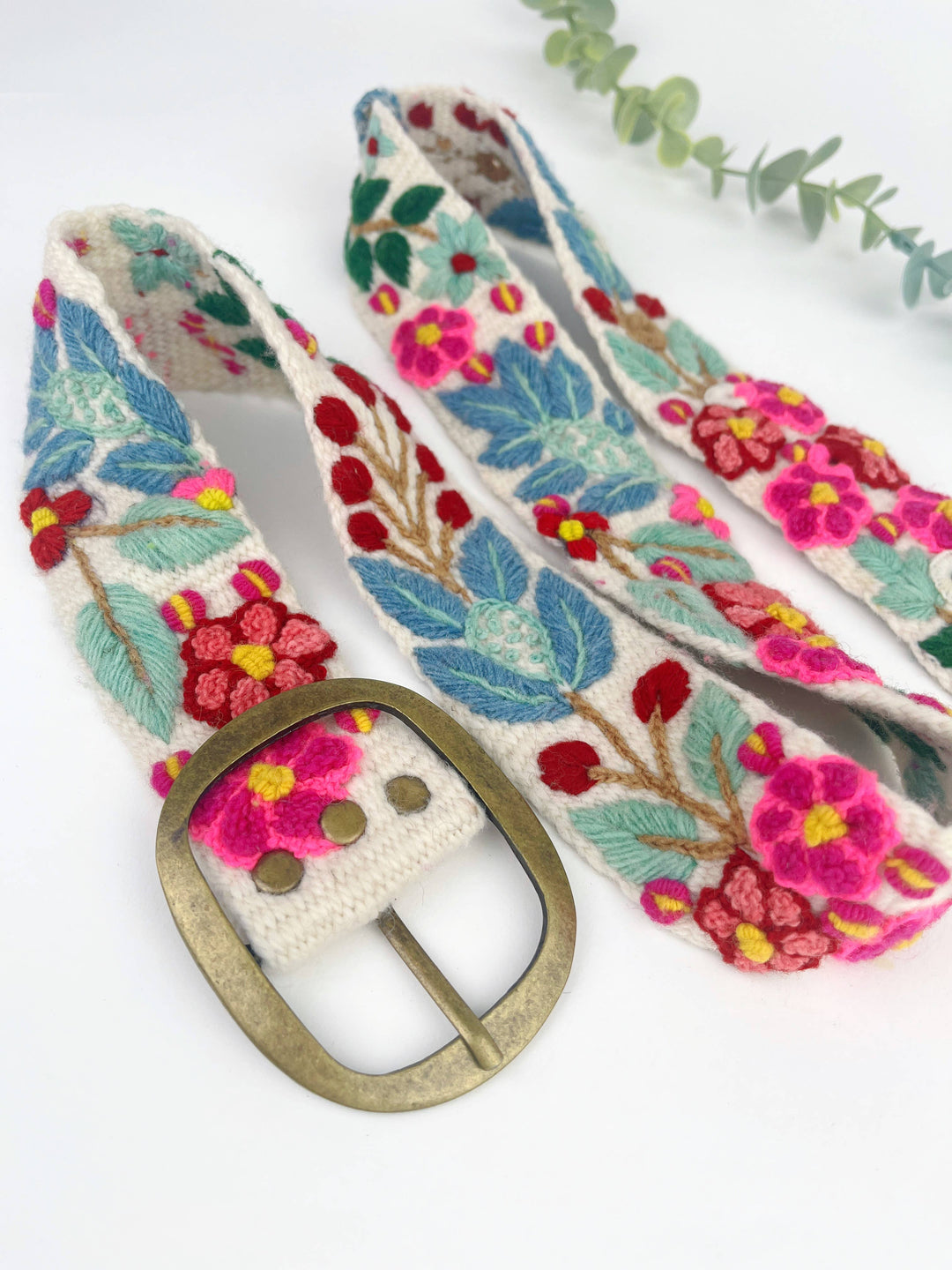 Wildberry Embroidered Wide Belt