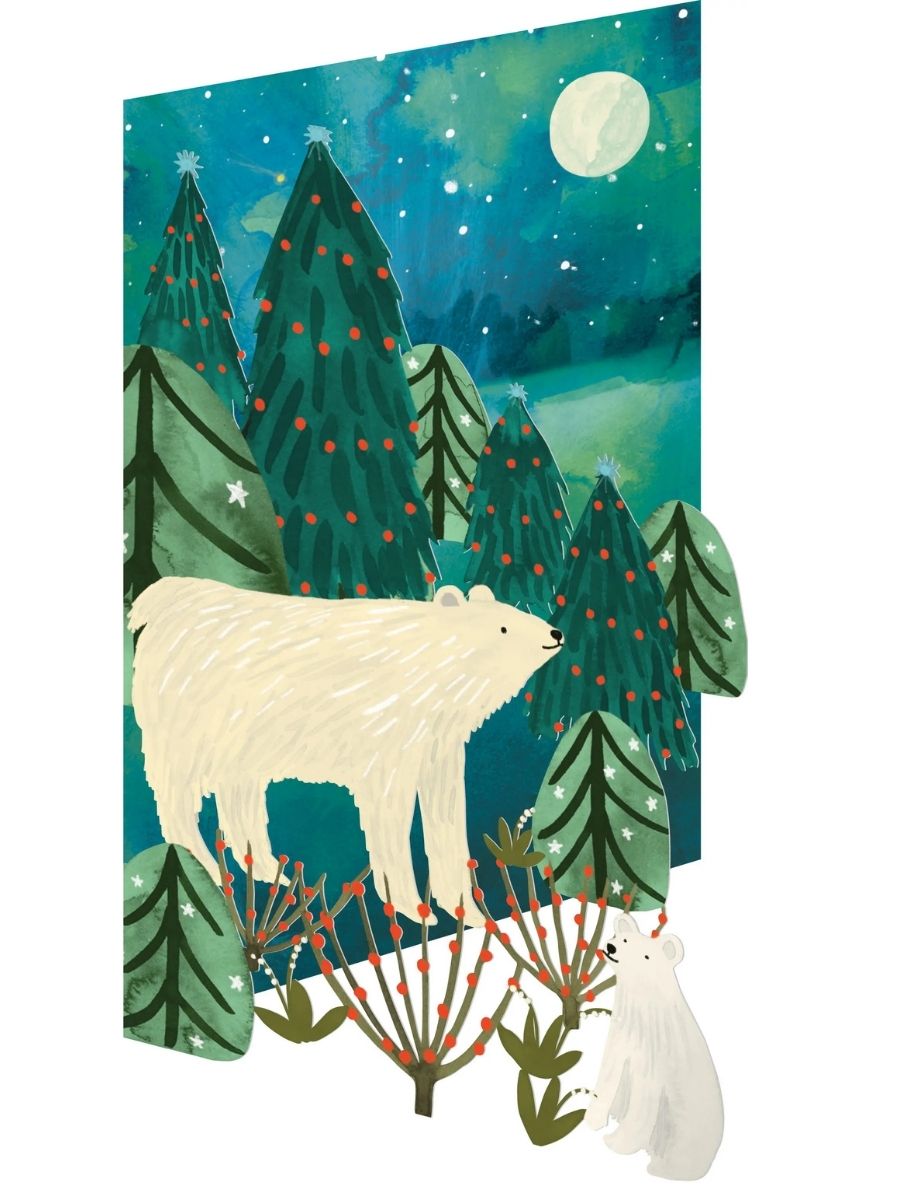 Winter Bears Laser-cut Christmas Card
