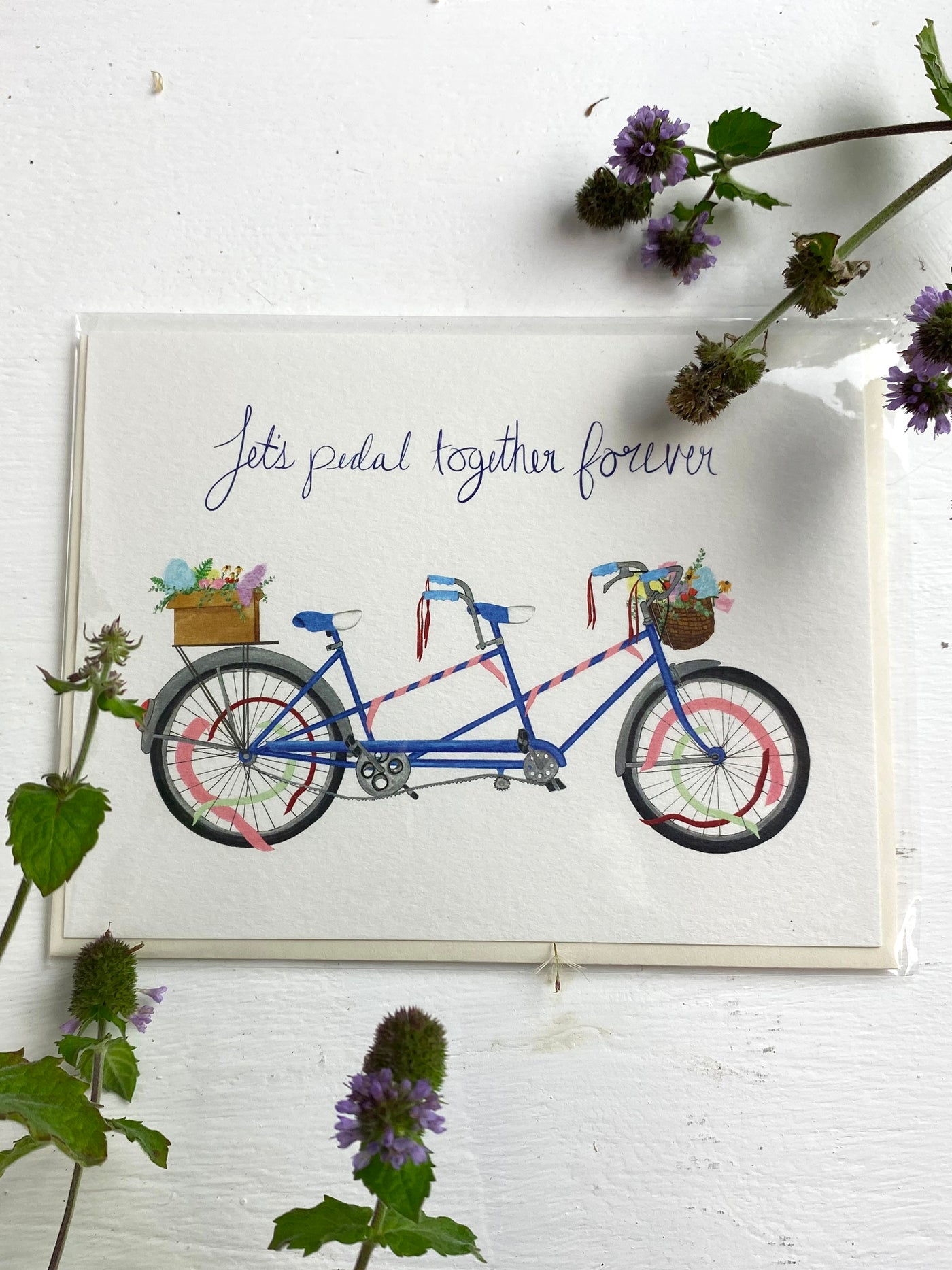 Let's Pedal Together Forever Card