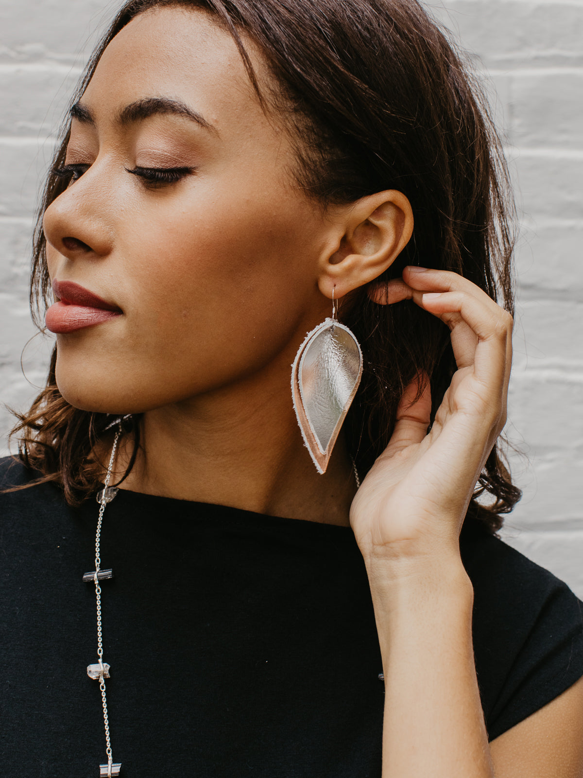 Simone Leaf Earrings - FINAL SALE