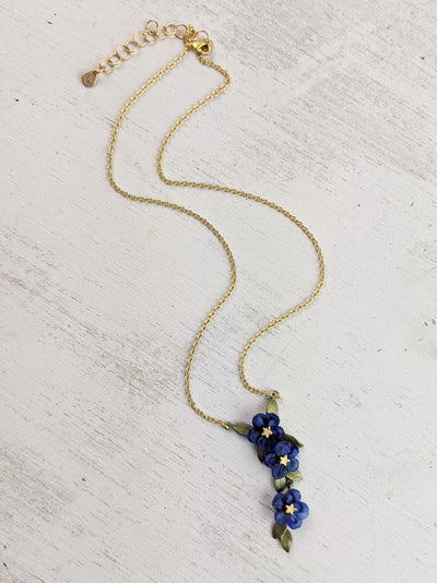 Blue Violet Pendant Necklace