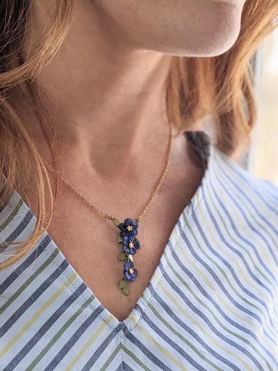 Blue Violet Pendant Necklace