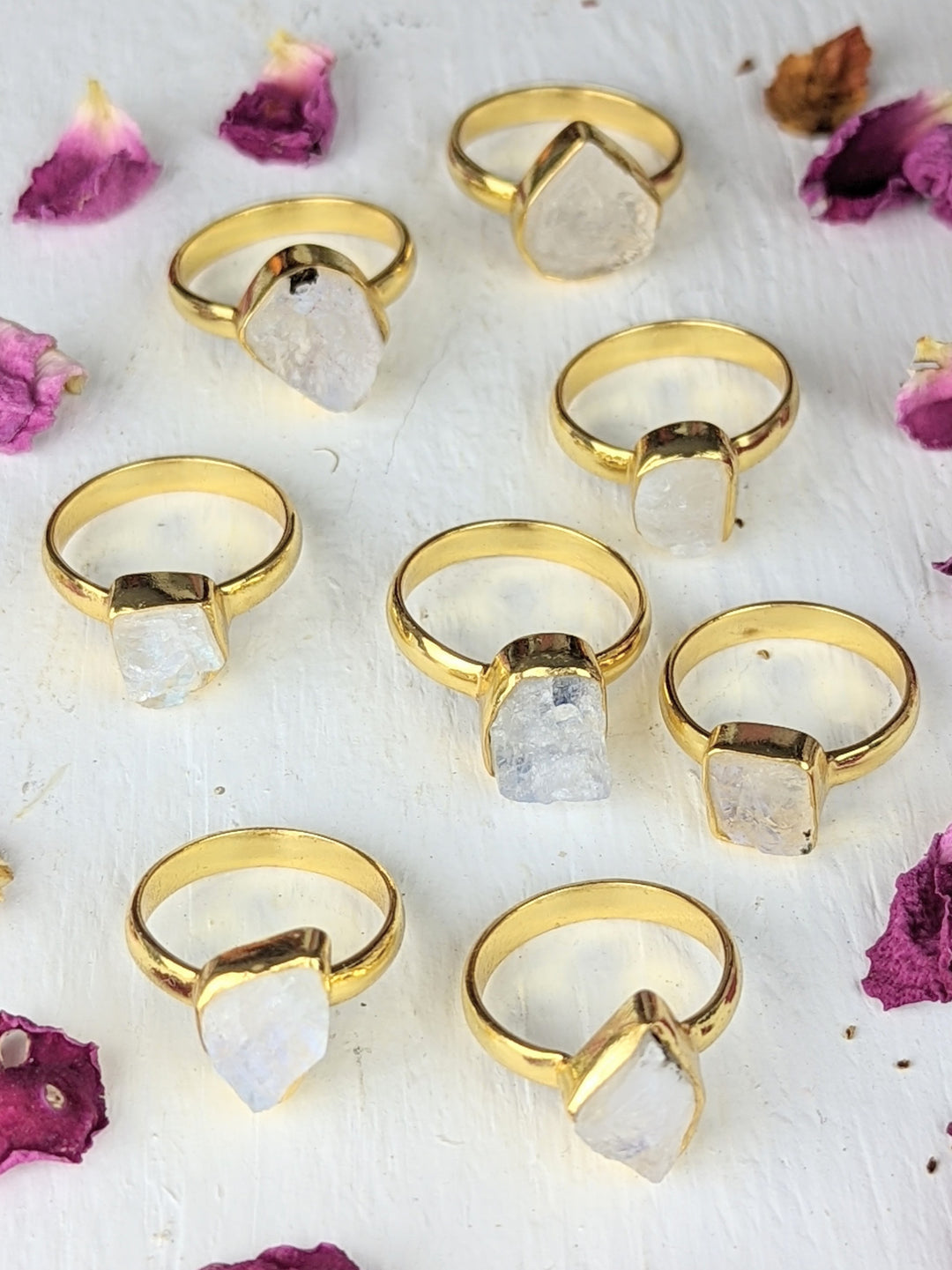 Raw Moonstone Bezel Ring