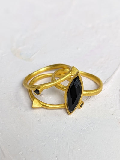 Onyx Marquis Stacking Ring