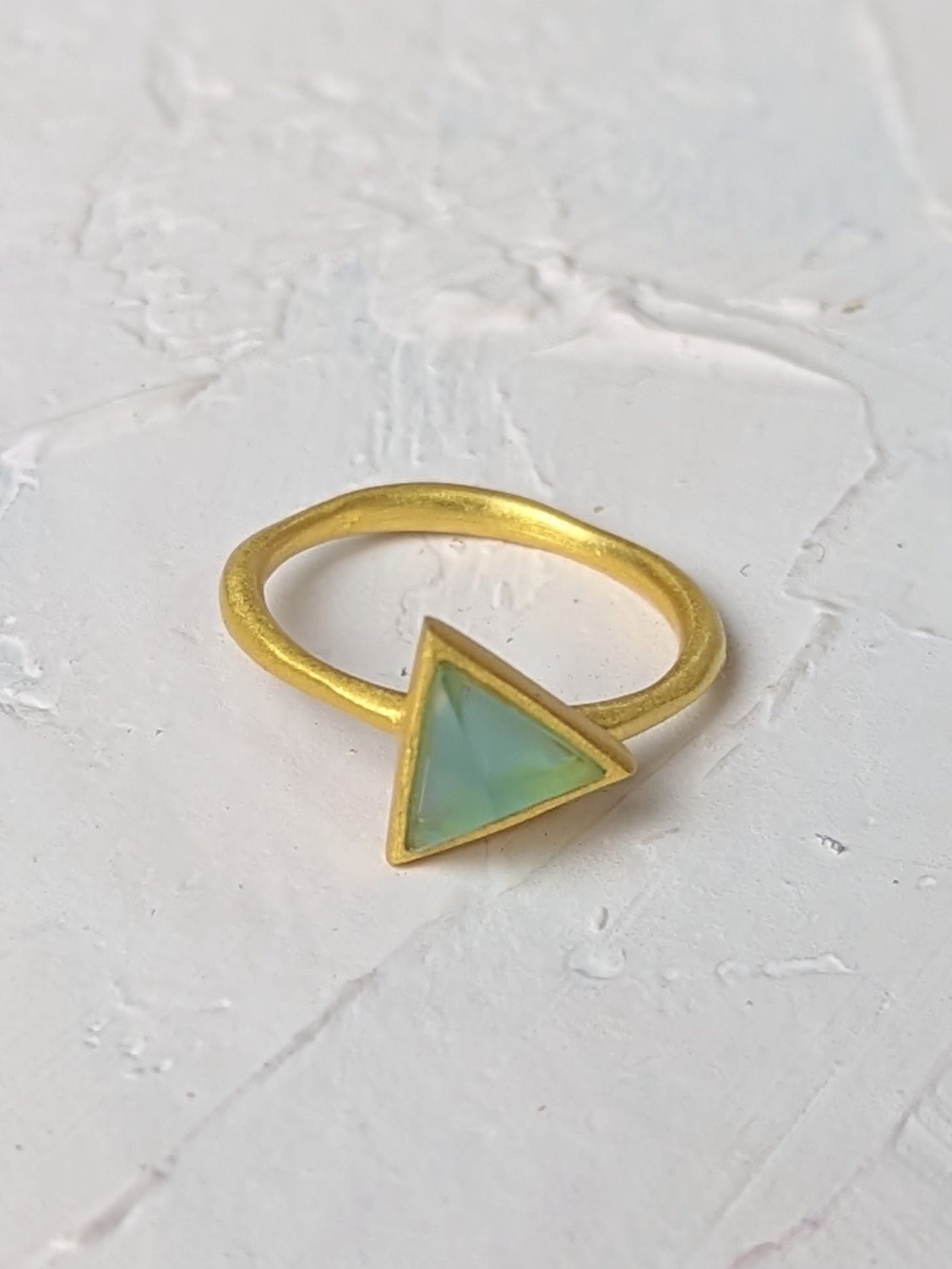 Aqua Triangle Stacking Ring