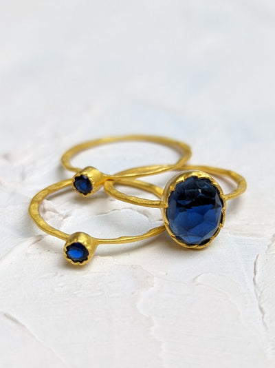 Blue Sapphire Ring Set - FINAL SALE