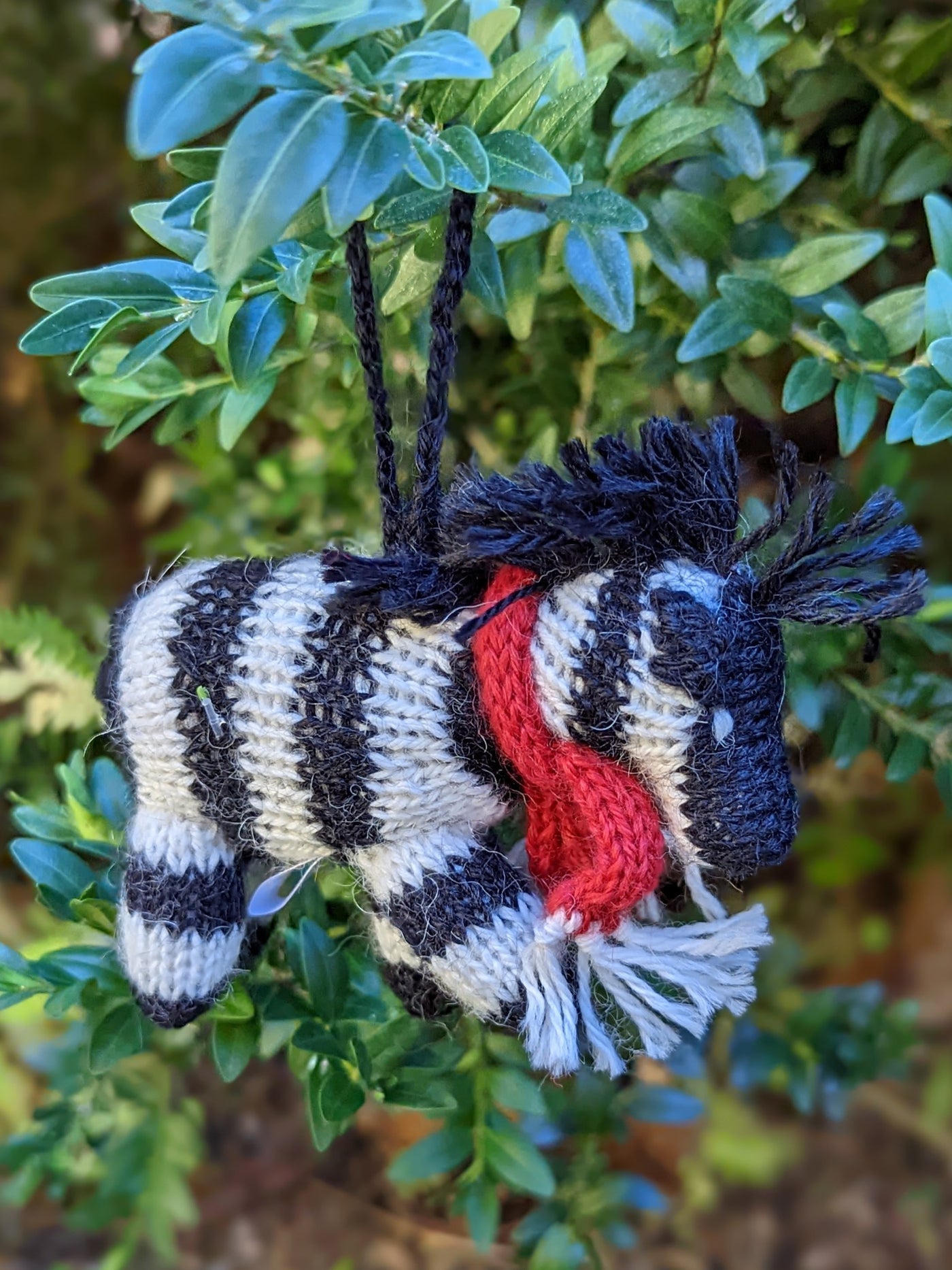 Zebra with Scarf Ornament